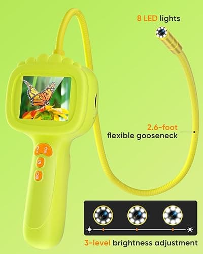 IWOBAC 2.6FT Borescope Snake Camera Toy with Light & 32GB SD Card for Kids Science Educational STEM Toys for Outdoor Camping Nature Exploration Birthday Gift for 4 5 6 7 8 9 10 12 Years Old Boy Girls thumbnail 6