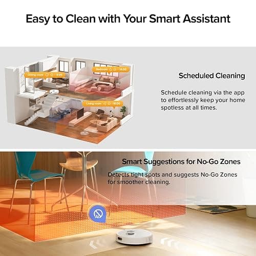 roborock Q7 M5+ Robot Vacuum and Mop, Upgraded from Q5 Max+, Up to 7-9 Weeks Self-Empty, 10000Pa Suction, Dual Anti-Tangle System for Pet Hair & Carpet, PreciSense LiDAR Navigation, App Control, White thumbnail 8