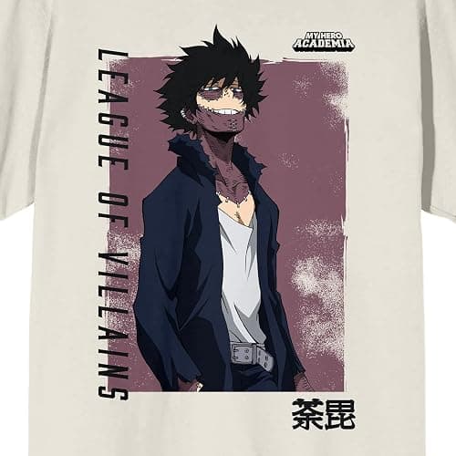 My Hero Academia Dabi Distressed Box Crew Neck Short Sleeve Tofu Men's T-Shirt thumbnail 2
