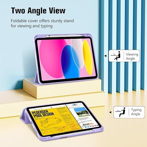 ProCase for iPad (A16) 11th Generation 11 Inch 2025/ iPad 10th Generation 10.9 Inch 2022 Case with Pencil Holder, Hybrid Cover with Soft TPU Back, Supports Touch ID, Auto Wake/Sleep -Purple thumbnail 5