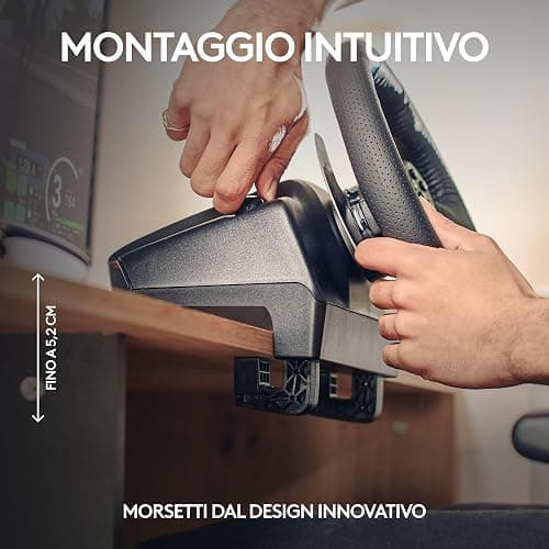 Logitech G G29 Driving Force volante da corsa e pedali con ritorno di forza dinamico reale, leve al volante in acciaio inox, coprivolante per PS5, PS4, PC, Mac - Black thumbnail 8