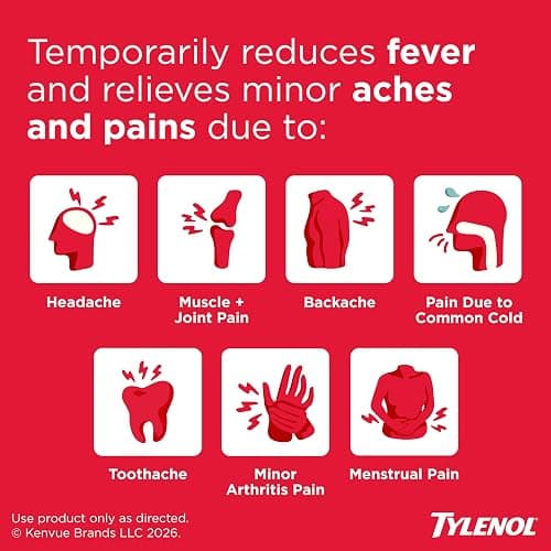 Tylenol Extra Strength Caplets, 500 mg Acetaminophen, 100 Ct | Fast & Strong Pain Relief, Fever Reducer for Adults, Gentle on Stomach, For Headaches, Backaches & Minor Arthritis thumbnail 2