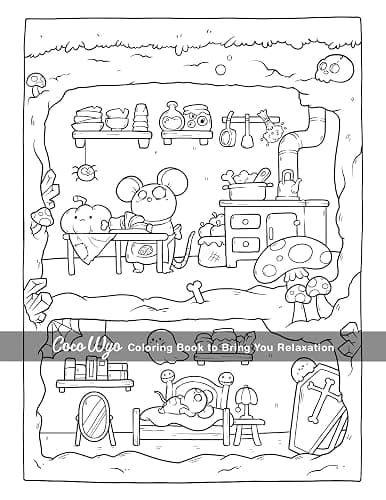 Creepy Cutie: Coloring Book for Adults and Teens Featuring Goth Kawaii and Spooky Cute Creatures of All Kinds and Many More thumbnail 8