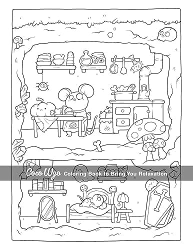 Creepy Cutie: Coloring Book for Adults and Teens Featuring Goth Kawaii and Spooky Cute Creatures of All Kinds and Many More thumbnail 8