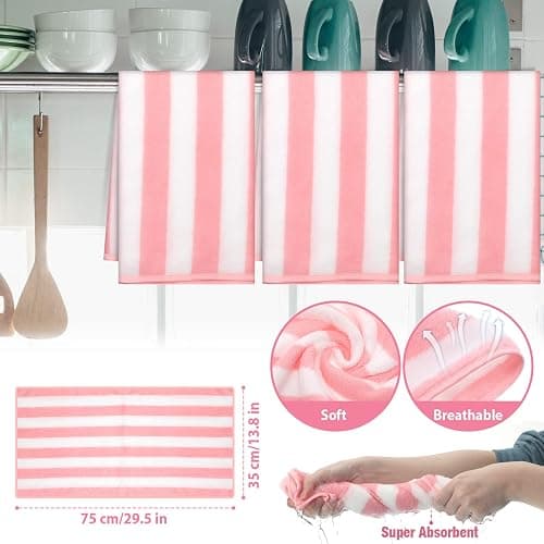 Zubebe Pink Oven Mitts and Pot Holders with Kitchen Towels Set of 7, Valentine's Day Gift for Women Heat Resistant Oven Gloves Kitchen Hand Towels Hot Pads for Cooking Baking(Plaid) thumbnail 5