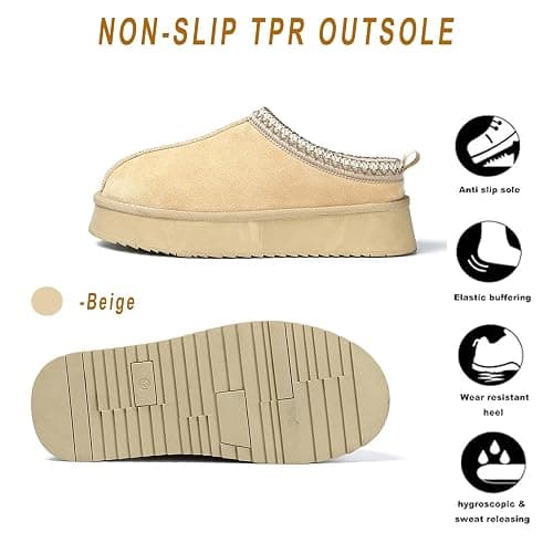ZERISM Women's Slippers Platform Mini Boots Short Ankle Boot Fur Fleece Lined Sneakers House slippers Anti-Slip Boot For Outdoor thumbnail 2