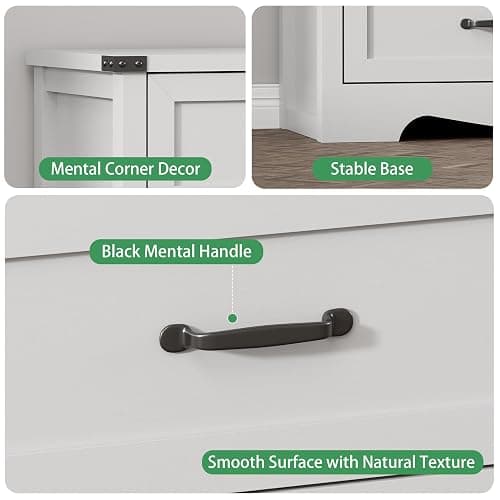 Dresser for Bedroom with 9 Drawers, 59" Wide Modern Chest of Drawers with Deep Drawers & Mental Handle, Wood Dresser TV Stand, Wooden Closet Storage Organizer for Living Room, Hallway, Entryway, White thumbnail 5