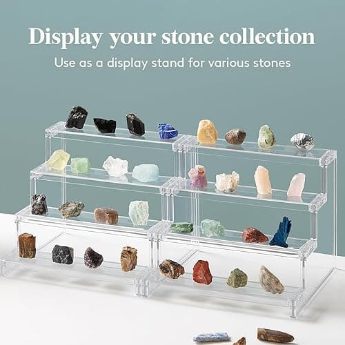 Lifewit 4 Tier Clear Display Riser Stand, Tool-free Assembly, Plastic Organizers for Figures, Cupcake, Perfume, Dessert, Desktop Display Stand for Organize and Decoration, 9 Inch, 1-Pack - 9inch,1 pack thumbnail 8