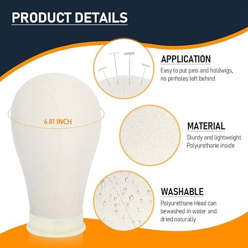 Hemndic Wig Stand with Head, Height Adjustable Wig Stand, Wig Head Stand with Mannequin Head with Extra Wig head Clamp Stand thumbnail 5