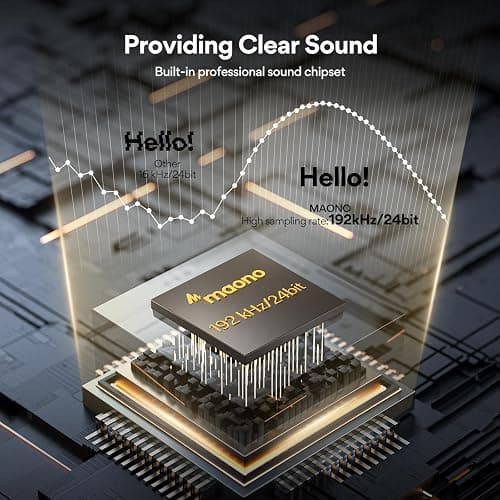 USB Microphone, MAONO 192KHZ/24Bit Plug & Play PC Computer Podcast Condenser Cardioid Metal Mic Kit with Professional Sound Chipset for Recording, Gaming, Singing, YouTube (AU-A04) thumbnail 2