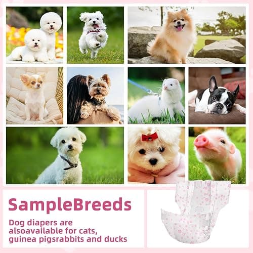 Disposable Dog Diapers Female 90 Count Doggie Diapers for Female Dogs (Waist 10-16.5 in S) Super Absorbent Small Doggie Diapers for Heat Excitable Urination or Incontinence - Pink thumbnail 7