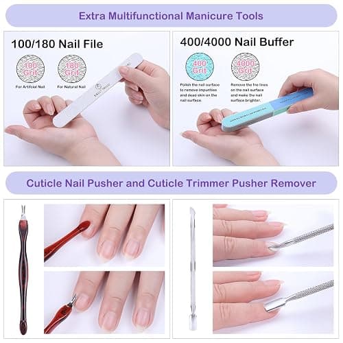Short Fake Nail Tips Almond: 600Pcs Full Cover Nail Tips for Acrylic Nails Nail Extension Kit with Nail Glue Remover & Glue Acrylic False Nail Clippers Clear Nails Tip Art for Beginners DIY thumbnail 7
