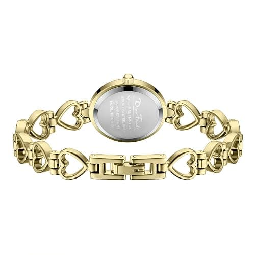 Diaofendi Petite Gold Watches for Women Vintage Bracelet Wrist Watch Luxury Ladies Oval,Fashion Dress Quartz Watch with Tools Include,Waterproof thumbnail 4