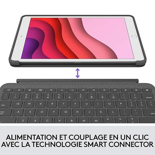 Logitech Combo Touch, Clavier iPad (7e, 8e et 9e générations), Étui avec pavé tactile de précision, clavier rétroéclairé de type ordinateur portable, Smart Connector, Clavier Français AZERTY - Noir thumbnail 11