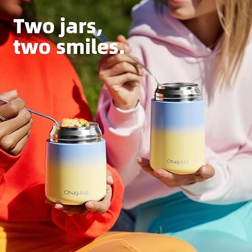 ChugJug Thermo for Hot Food for Adults Kids | Wide Mouth, 26 oz Insulated Food Jar with Spoon, Leakproof Soup Thermo for School Office Travel, Thermal Steel Lunch Container Easy to Carry (Light Blue) thumbnail 7