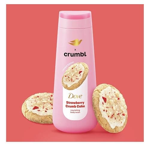 Dove Moisturizing Strawberry Crumb Cake Body Wash & Scrub Combo, 20oz Wash + 15oz Scrub, Limited Edition, Paraben & Sulfate Free, For Body, Improves Skin Texture, Moisturizes thumbnail 4