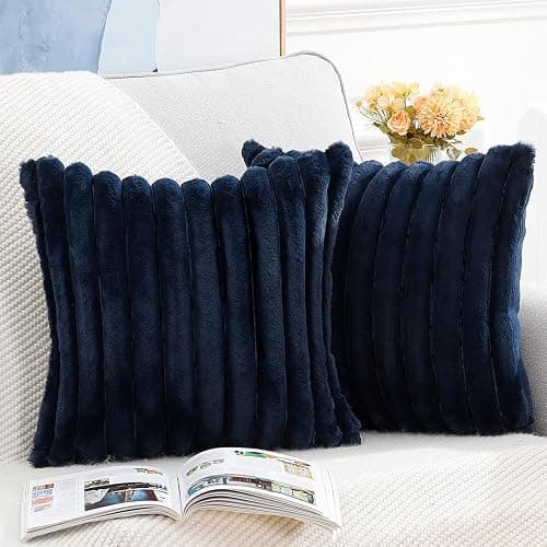 Navy blue 2 pack pillows thumbnail 3
