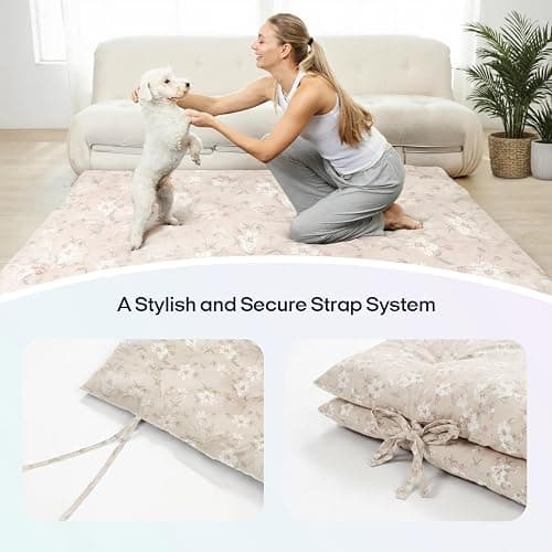 Syrinx Water Resistant Japanese Futon Mattress, Twin Size 75"x39", 2.5 Inch Thick Japanese Floor Mattress Tatami Mat, Foldable Floor Bed Sleeping Pad for Dormitory Guest Room Camping thumbnail 8