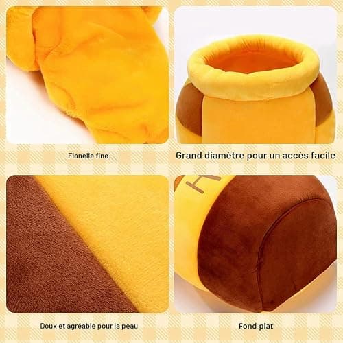 Eivdru lit pour chat, pot de miel, animal domestique, chien, petit chien, maison chaude, amélioration du sommeil, lit souple amovible thumbnail 6