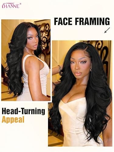 HANNE Yaki Wavy Flip Curls V Part Wig Curly U Part Wig 26’’ Fluffy Half Wig | Natural Black,230g,Glueless Wig,Synthetic,Heat Safe to 356℉,Hair Replacement Wigs,Beginner Friendly,Daily and Party Use thumbnail 4