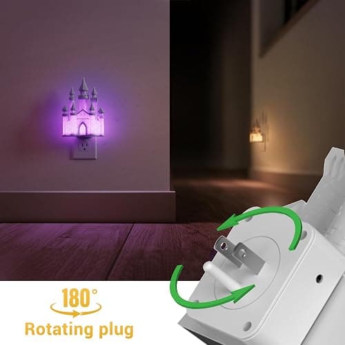 L LOHAS LED 3D Castle Night Lights Plug into Wall, Colored LED Night Light for Kids, Built-in Dusk to Dawn Sensor, Dimmable Night Light for Kids Room Bedroom Bathroom Hallway thumbnail 6