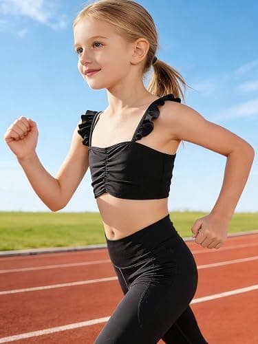 Girls Training Bra Ruffle Sports Dance Crop Top for Girls thumbnail 4