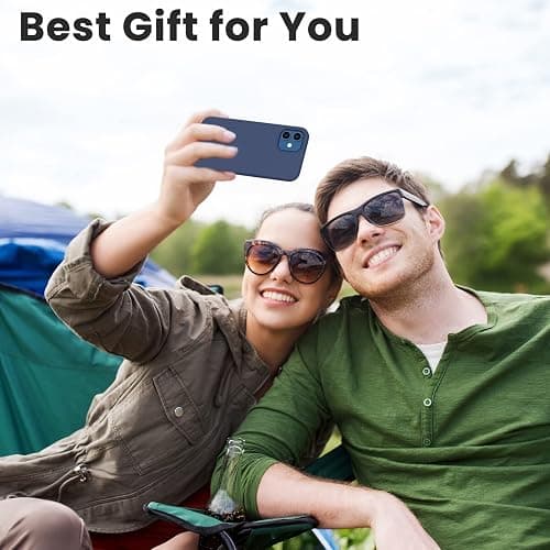 ORNARTO Compatible with iPhone 12 Mini Case, Slim Liquid Silicone 3 Layers Full Covered Soft Gel Rubber with Microfiber Case Cover 5.4 inch-Navy Blue thumbnail 7