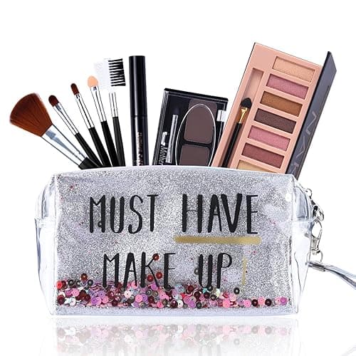 All in One Makeup Kit,12 Colors Nude Shimmer Eyeshadow Palette, Waterproof Black Eyeliner Pencil, Duo Pressed Eyebrow Powder Kit, 5 Brushes With Quicksand Cosmetic Bag Gift Set thumbnail 6