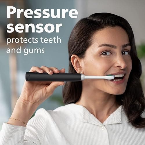 Philips Sonicare 4100 Rechargeable Electric Toothbrush, with Pressure Sensor, 2 Intensity Settings, SmarTimer and QuadPacer, 14-Day Battery Life, Black, Model HX3681/24 thumbnail 4