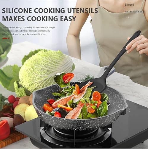 AOTHOD Silicone Cooking Utensils Set - 446°F Heat Resistant Kitchen Utensils,Turner Tongs,Spatula,Spoon,Brush,Whisk,Kitchen Utensil Gadgets Tools Set for Nonstick Cookware,Dishwasher Safe (BPA Free) thumbnail 7