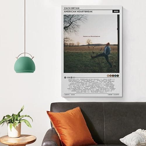 American Heartbreak Poster Zach Album Bryan Music Poster Album Cover Canvas Art Poster 08x12inch(20x30cm) thumbnail 4