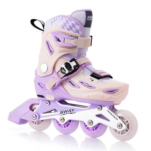 SWAY Inline Skates 4 Size Adjustable for Girls and Boys, All Wheels Light Up, Outdoor Inline Skates for Kids and Youths Age 4-16, Lightweight & Comfortable for Beginner - Image 1