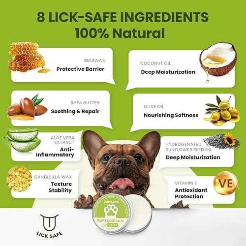 PawSono Lick-Safe Dog Paw & Nose Balm with Coconut Oil | All-Natural Moisturizer & Soother for Dry, Cracked Pads & Snout| Cat Wax & Cream, Nose Butter for frenchies| Horse Hoof Care (60 g /2.1 oz) thumbnail 3