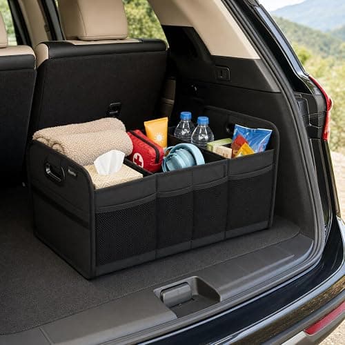 Roadkin Car Trunk Organizer Foldable Waterproof Storage Caddy with Handles, Collapsible Auto Organizer for SUV, Truck, Van, Black thumbnail 5