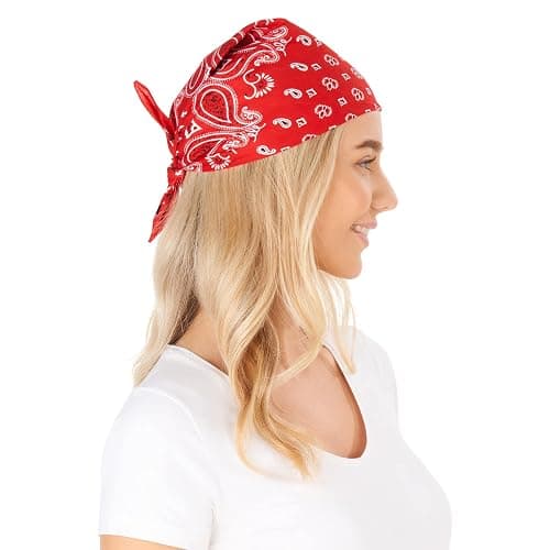 Premium Cotton Bandana for Men & Women - Paisley Neck Scarf Headband | Versatile Sports Headwear for Cycling, Hiking, Walking and Running, Wear as a Face Cover or Stylish Hair Bandana thumbnail 7