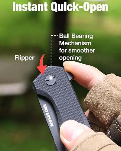 Mossy Oak Folding Pocket Knife with Clip, 3.5" D2 Steel Blade G10 Handle, Small EDC Knife with Glass Breaker, Rope Cutter, Bottle Opener, Screwdrivers for Camping, Survival, Hiking, Outdoor Use thumbnail 6