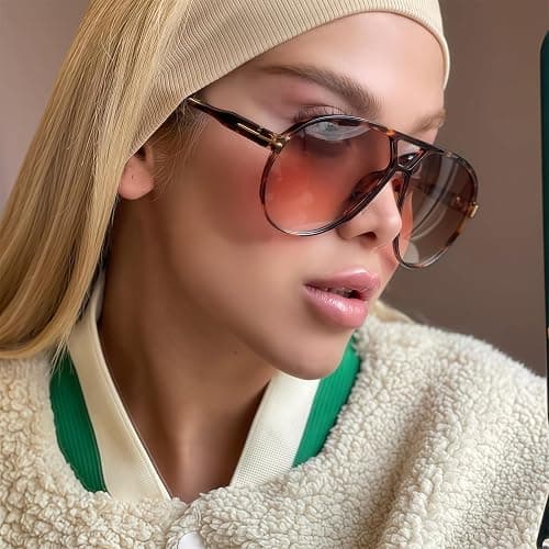 GUVIVI Retro Aviator Sunglasses for Women Men Oversized Classic 70s Vintage Trendy Tangle Free Square Aviators Sun Glasses thumbnail 2