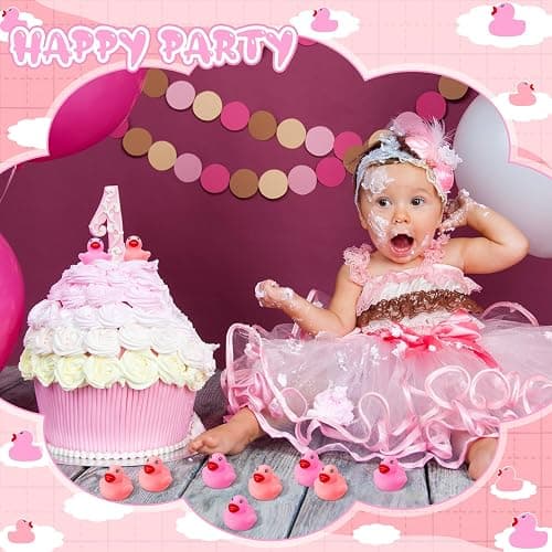 Lenwen 100 Pcs Mini Rubber Ducks 1.57" Rubber Ducks Bulk Baby Shower Party Favors Squeak & Float Duckies Pool Bath Toys for Kids Boys Girls Birthday Gifts Classroom Carnival Prizes(Pink, Rose Red) thumbnail 5