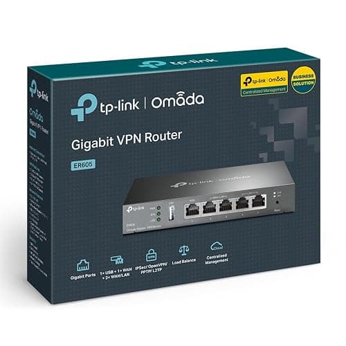 TP-Link ER605 Gigabit VPN Router, Business Multi-WAN Wired Router, 5x Gigabit Ports, Secure VPN, Omada SDN Cloud Management Gateway, Supports IPsec/PPTP/L2TP, Up to 20 Ipsec VPN Tunnels thumbnail 8
