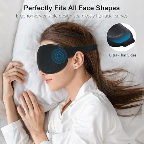 Gritin 100% Blackout Sleep Eye Mask for Women Men, Zero Pressure Sleep Mask | Ergonomic Design 3D Cutout Eye Movement and Eyelash Friendly Night Blindfold, Ultra Soft Comfortable for Sleeping thumbnail 4
