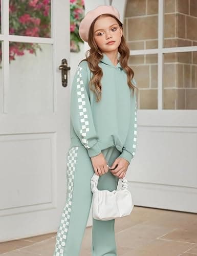 Auiopila Girls Outfits Casual Tops Twist Front Pullover Hoodies Long Sleeve Fashion Sweatshirts and Sweatpants Girl Clothes thumbnail 2