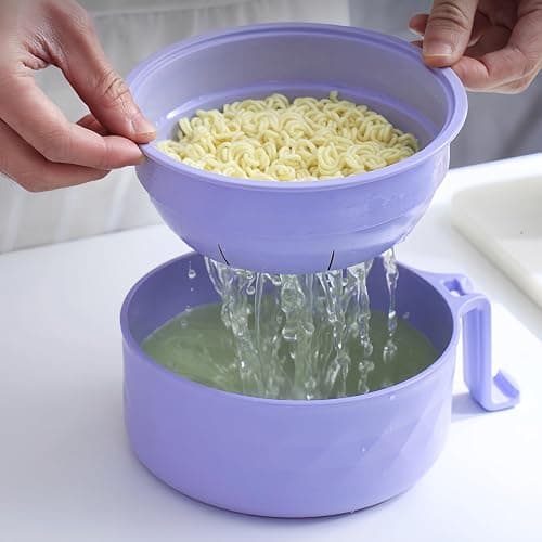 Layron Ramen Cooker Ramen Bowl Set with Chopsticks Microwave Noodle Bowl College Dorm Room Essentials for Girls for Boys Apartment Essentials-Blue thumbnail 7