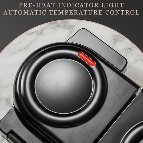 Mini Waffles Maker with 8 Removable Plates, 4 in 1 Double Small Waffle Maker Mini- Waffle, Heart Waffle, Pancake, Donut, 5" Non Stick Waffle Iron for Kids, Separately Controllable with Button thumbnail 8
