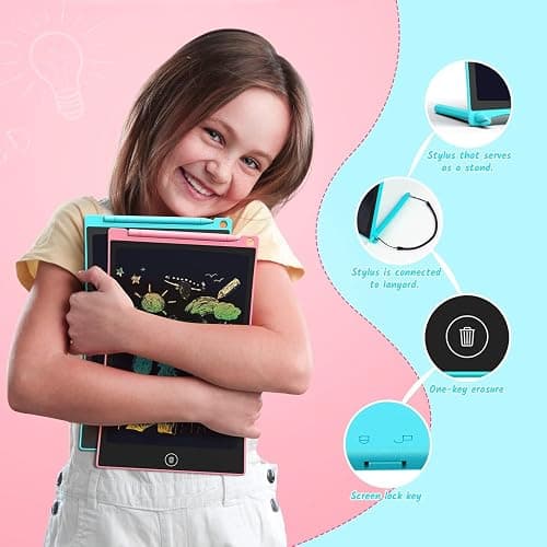 TECJOE 2 Pack LCD Writing Tablet, 10 Inch Colorful Doodle Board Drawing Tablet for Kids, Kids Travel Learning Toys Christmas Birthday Gifts for 3 4 5 6 Year Old Boys and Girls Toddlers thumbnail 3
