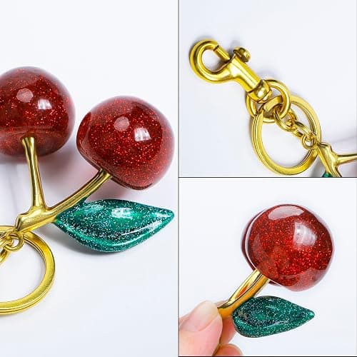 FASTFAIRY Keychain Cherry Bag Charms Purse: Key Chains Women Cute - Car keyrings leather handbags - Valentines Day Gifts thumbnail 6