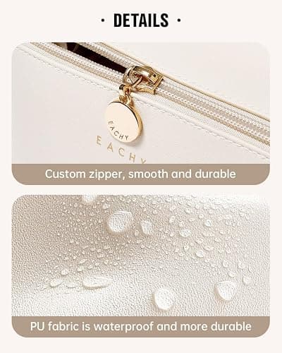 EACHY Travel Makeup Bag,Large Capacity Cosmetic Bags for Women,Waterproof Portable Pouch Open Flat Toiletry Bag Pattern Makeup Bag thumbnail 5