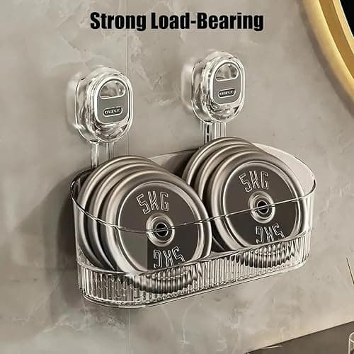 Firmstaunch Suction Cup Storage, Firmstaunch Wall Organizer, No-Drill Bathroom Suction Storage Box–large Capacity & Strong Load-Bearing, Plastic Shower Caddy Portable (Q) thumbnail 6