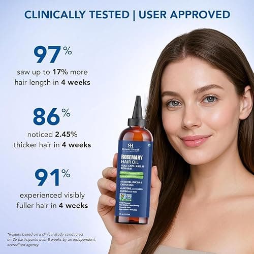 Botanic Hearth Hair Oil for Hair Growth | Rosemary Oil for Hair Growth with Biotin, Castor & Jojoba | Hair Relaxers & Dry Scalp Treatment | Color Safe | All Hair Types | 4 Fl Oz thumbnail 4