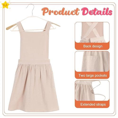 XLSXEXCL Kids Pinafore Apron, Cross Back Apron, Japanese Style Bib Aprons Home Clothes thumbnail 3