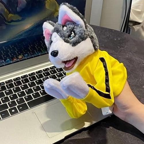 2Pcs Dog Hand Puppet Kung Fu Husky, Soft Soundable Boxing Hand Interactive Puppet, Toddler Washable Plush Battle Boxing Husky Toys, Animal Puppets thumbnail 7